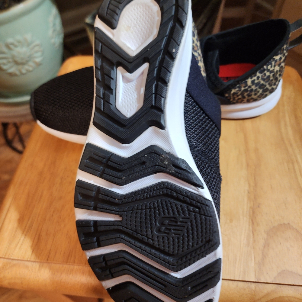 New Balance Black and Leopard Women's Sneakers - Picture 2 of 6